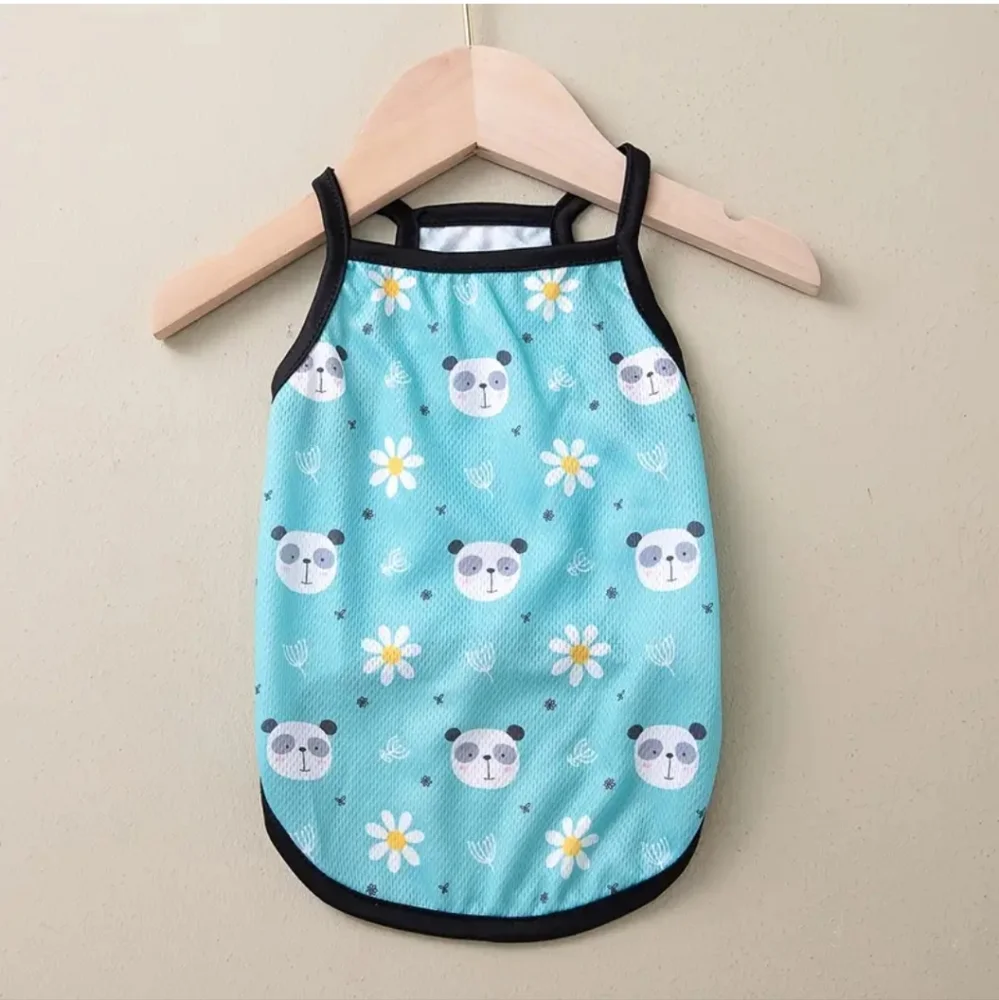 Panda Sunflower Summer Dog Tank NIP For Small Dogs